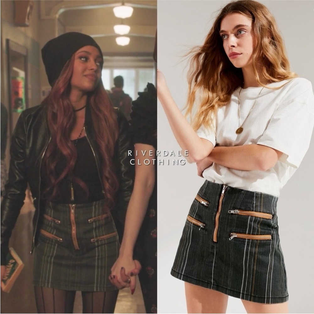 URBAN OUTFITTERS CONTRAST ZIPPER STRIPE MINI SKIRT